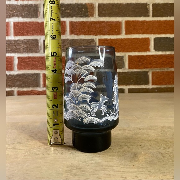 VTG Lot 7 Mary Gregory 6 Smoke Blue Painted Fishing Boy‎ & Girl Drinking Glasses - Picture 7 of 10